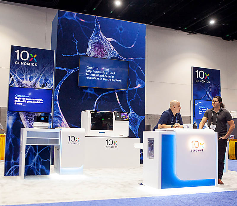 A snapshot of the 10x Genomics booth at SfN 2022. 