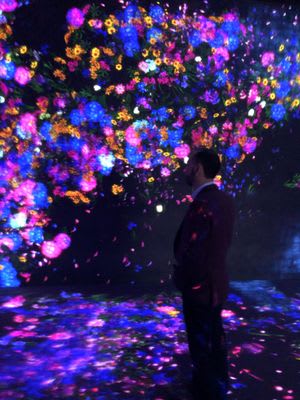We also found time to enjoy Tokyo. Pictured here is 10x CEO Serge Saxonov taking in the teamLab Borderless art exhibition at the MORI digital art museum, a few blocks from the conference.
