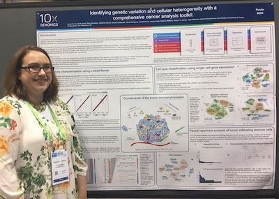 "Identifying genetic variation and cellular heterogeneity with a comprehensive cancer analysis toolkit," poster by 10x's Sarah Garcia