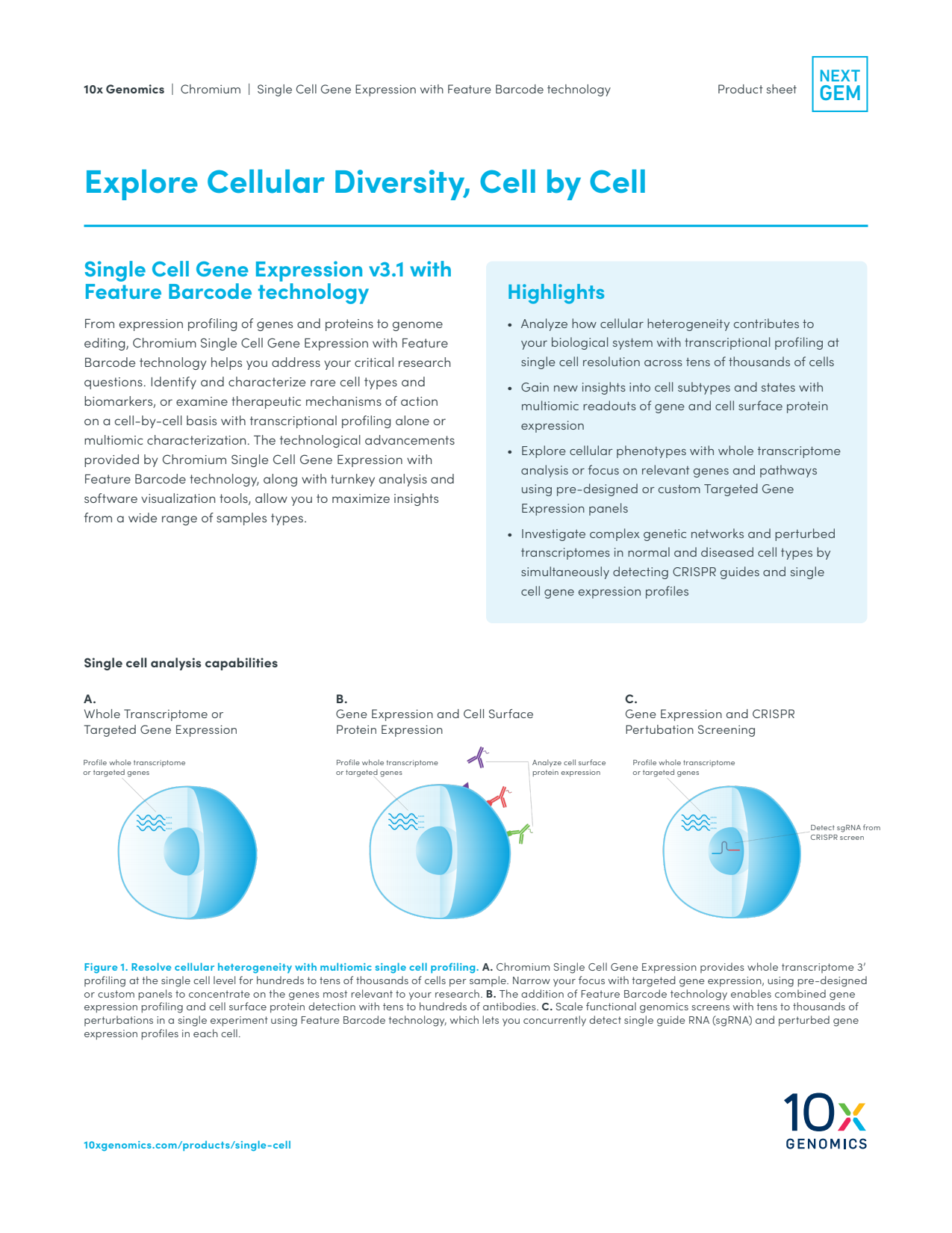 Chromium Single Cell Gene Expression Solution v3.1 Dual Index Product Sheet