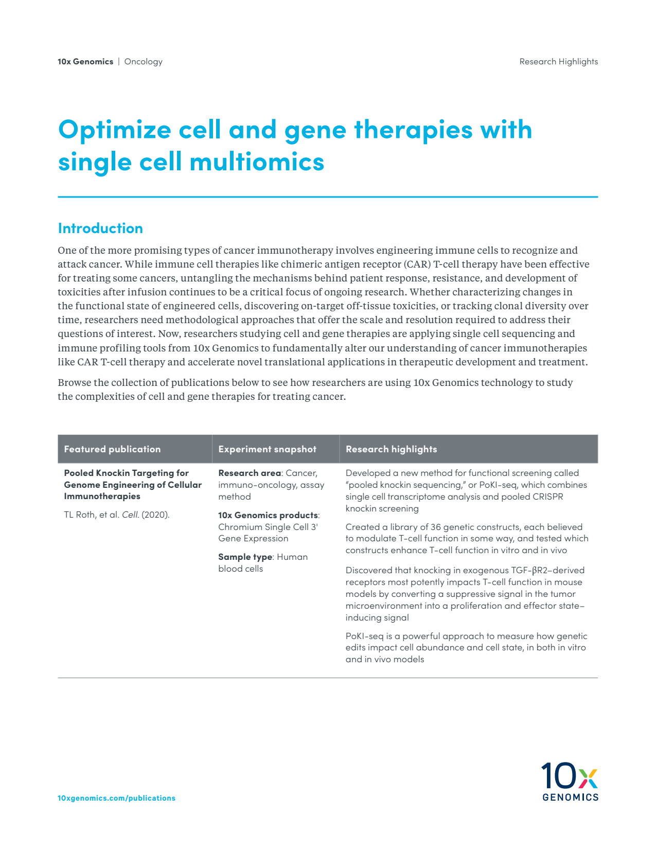 Optimize cell and gene therapies with single cell multiomics