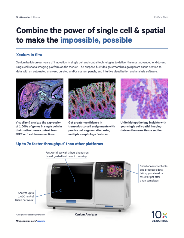 Xenium flyer: Combine the power of single cell & spatial to make the impossible, possible