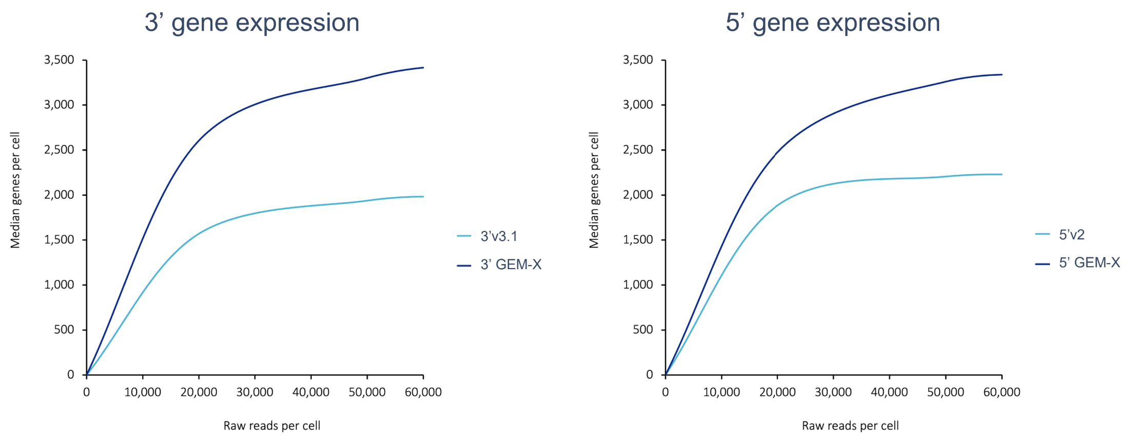 Analysis of nuclei from adult mouse brains, a notoriously complex sample type, with Chromium GEM-X assays shows much improved gene expression sensitivity, up to 80%.