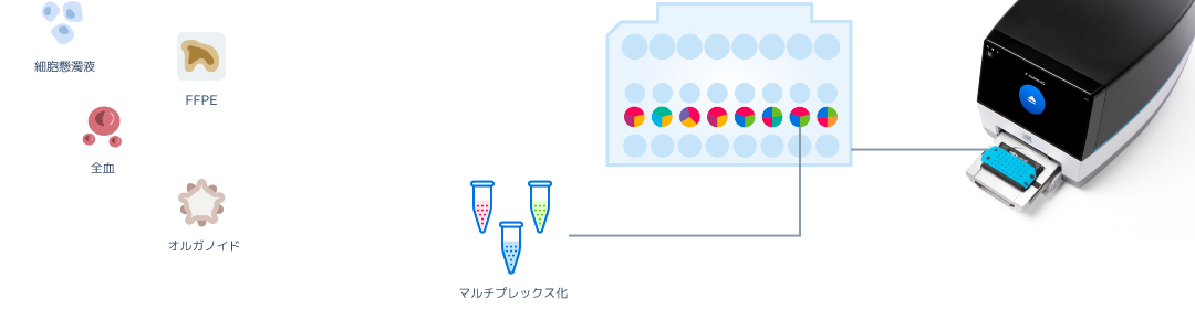 Chromium Technology tissue sample examples and a graphic of the Chromium X sample inputs