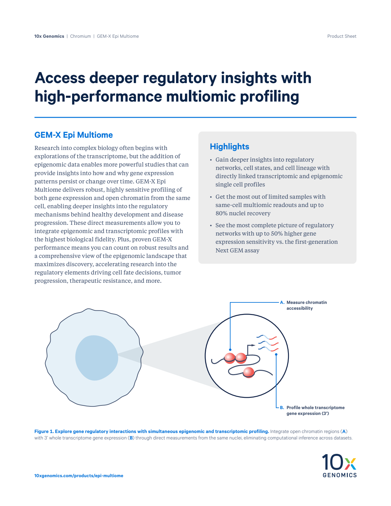 GEM-X Epi Multiome Product Sheet: Access deeper regulatory insights with high-performance multiomic profiling